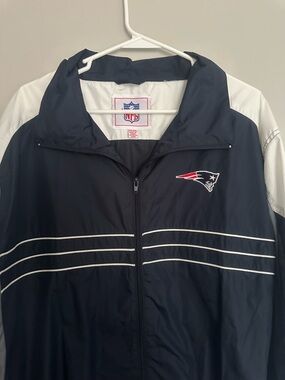 NFL New England Patriots Navy and White Windbreaker Jacket